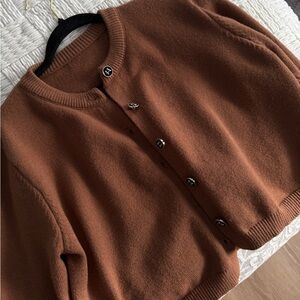 Women's Brown Cardigan Sweater